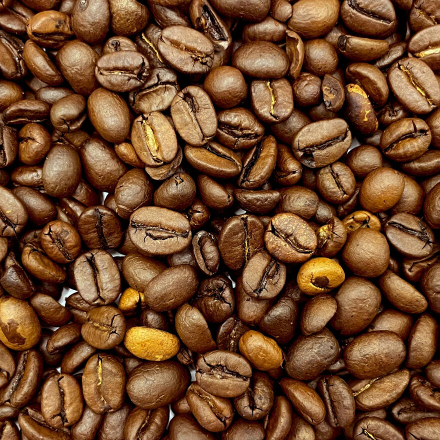 closeup of roasted coffee beans